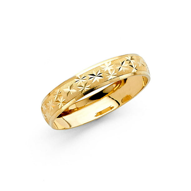 Double Accent 14K Yellow Gold 3mm Band Ring 9 Size 6 to 10 